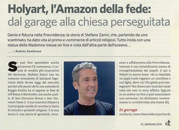 The article that appeared in “Il Timone” magazine.
